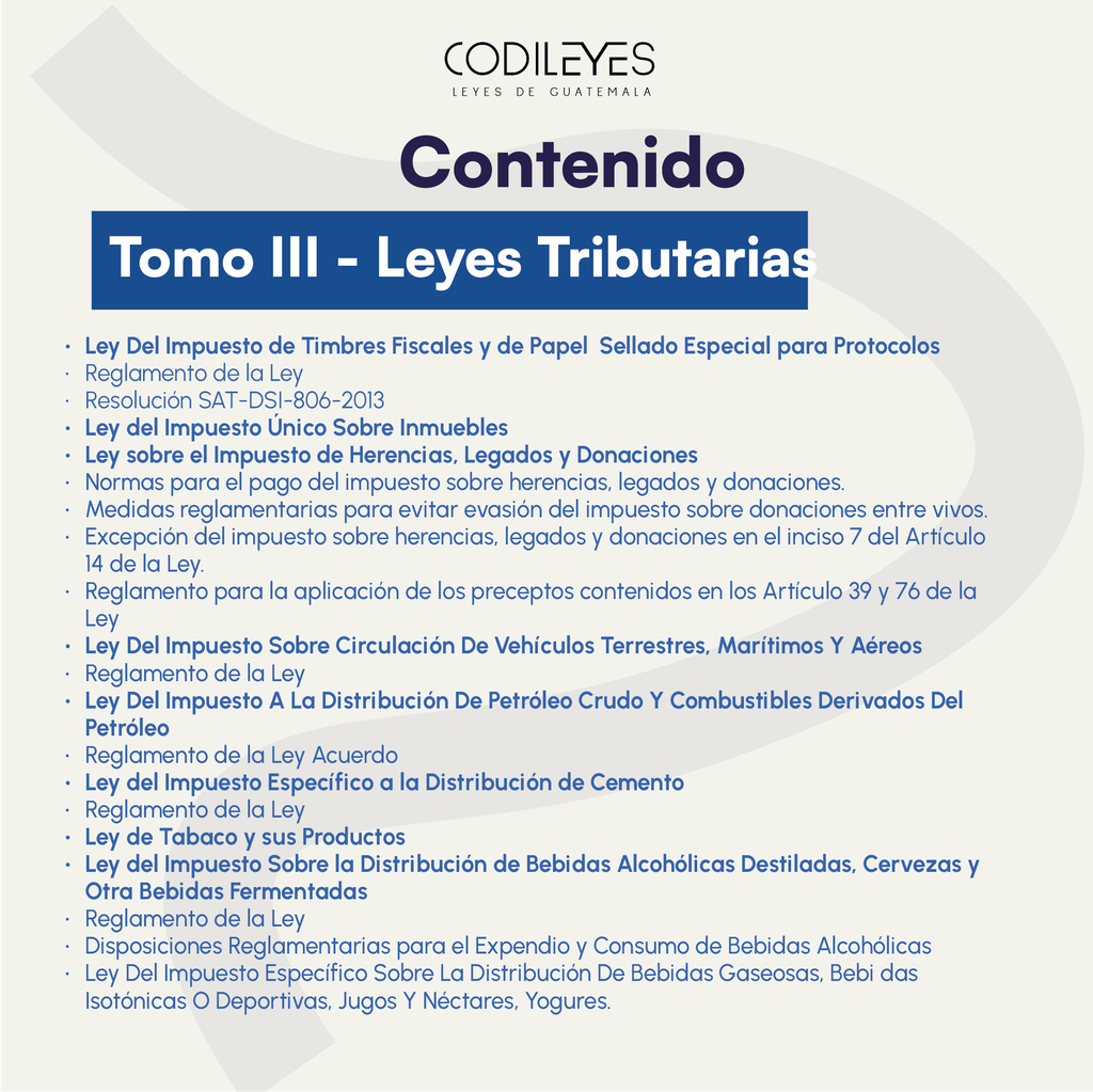Tomo III - Leyes Tributarias