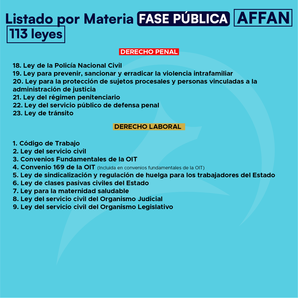AFFAN Fase Pública - Listado por Materia⭕️ - Edición Leyit🦊