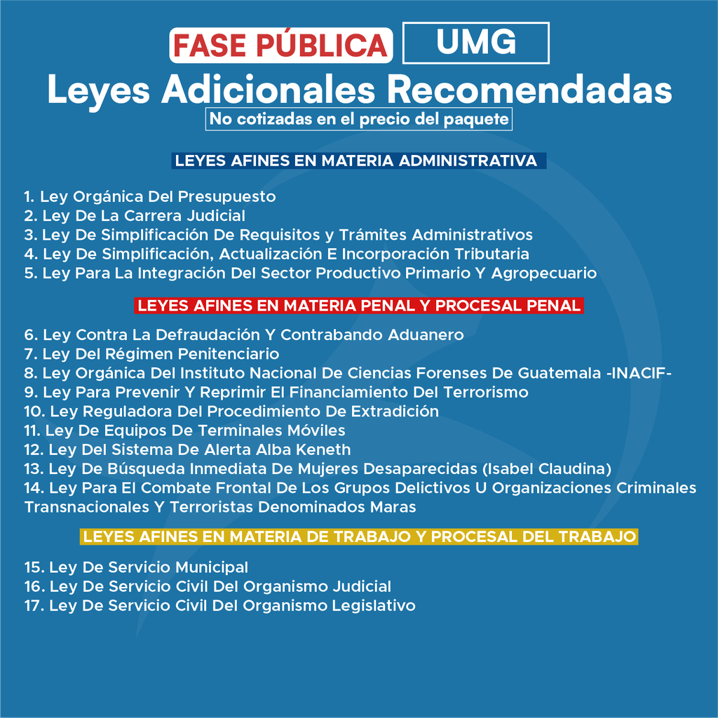 Fase Pública UMG - Edición Plus (Con Espiral, No Personalizadas y Letra Estándar) 