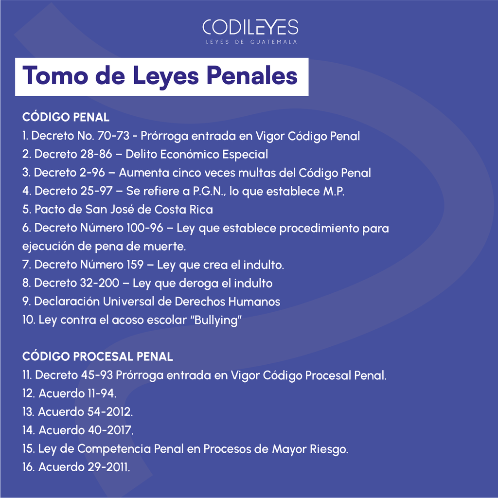 Tomo de Leyes En Materia Penal