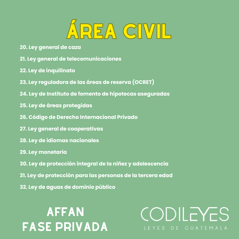 AFFAN Fase Privada - Listado por materia - Edición Leyit (Pegadas, No Personalizadas y Letra Estándar)