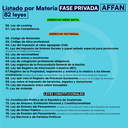 AFFAN Fase Privada - Listado por materia - Edición Leyit (Pegadas, No Personalizadas y Letra Estándar)