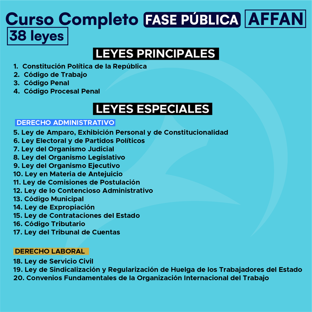 AFFAN Fase Pública - Curso Completo - Edición Leyit (Pegadas, No Personalizadas y Letra Estándar