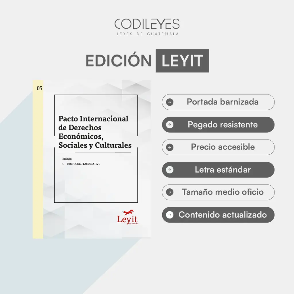 [LYI-CONV-05] Conv-05 Pacto Internacional De Derechos Económicos, Sociales Y Culturales + Protocolo Facultativo (Pegada, Sin Personalizar, Sin Nombre, Sin Logo)