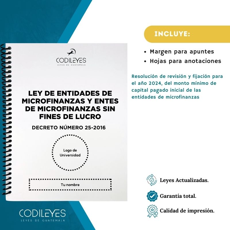 Merc-25 Ley De Entidades De Microfinanzas Y De Entes De Microfinanzas Sin Fines De Lucro