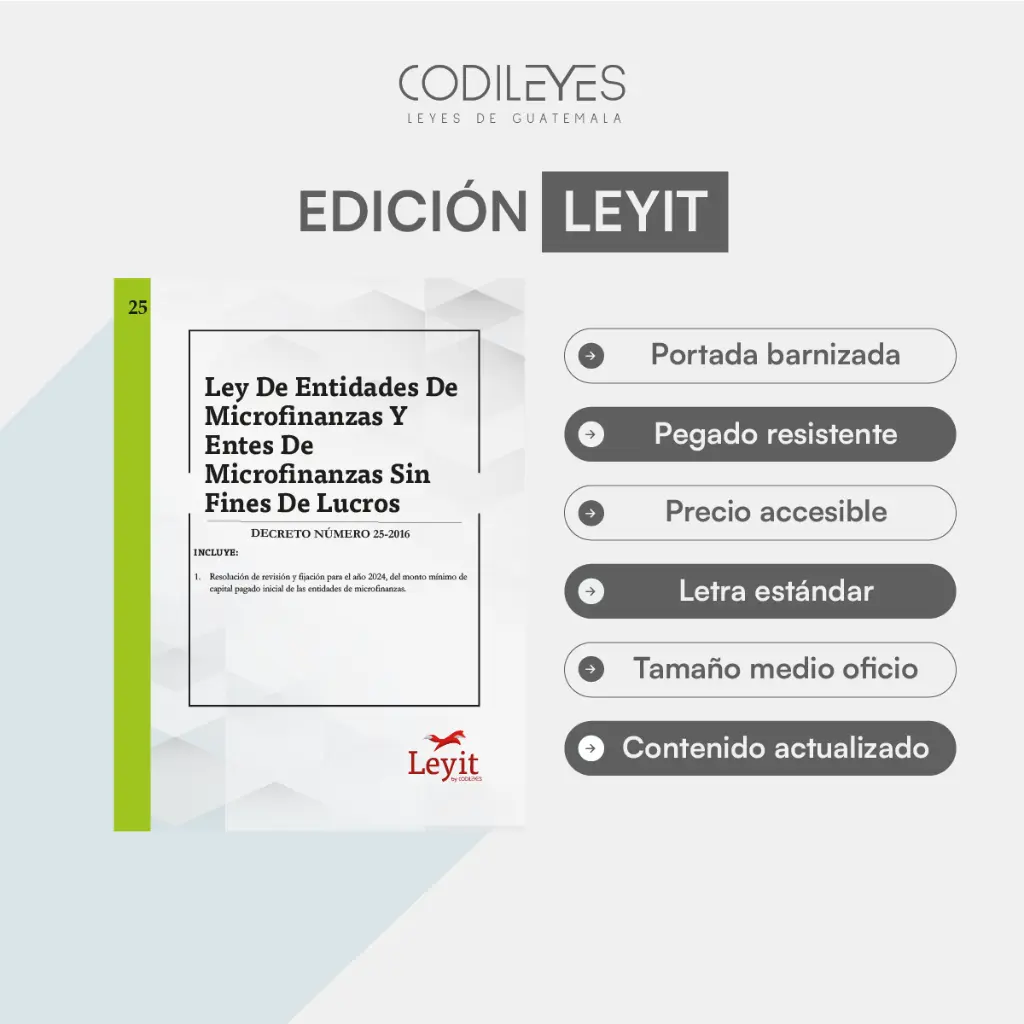 Merc-25 Ley De Entidades De Microfinanzas Y De Entes De Microfinanzas Sin Fines De Lucro