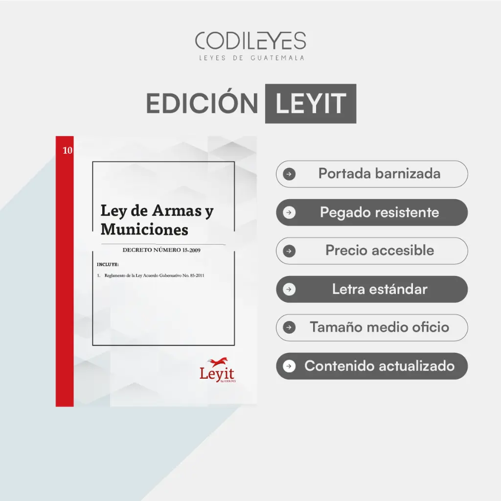 [LYI-PEN-10] Pen-10 Ley De Armas Y Municiones (Pegada, Sin Personalizar, Sin Nombre, Sin Logo)