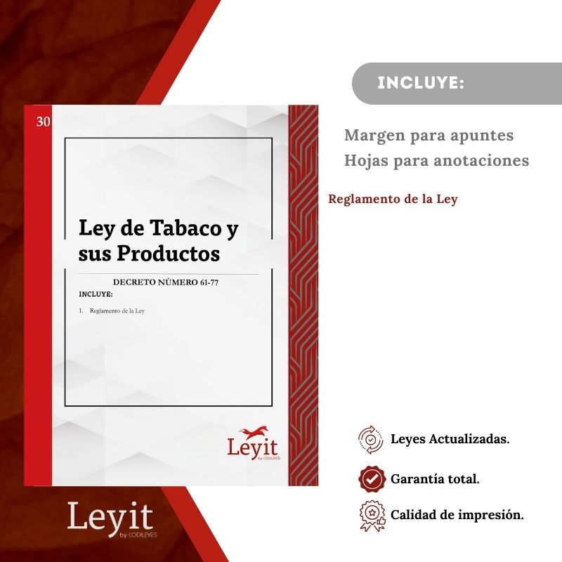 Pen-30 Ley De Tabaco Y Sus Productos