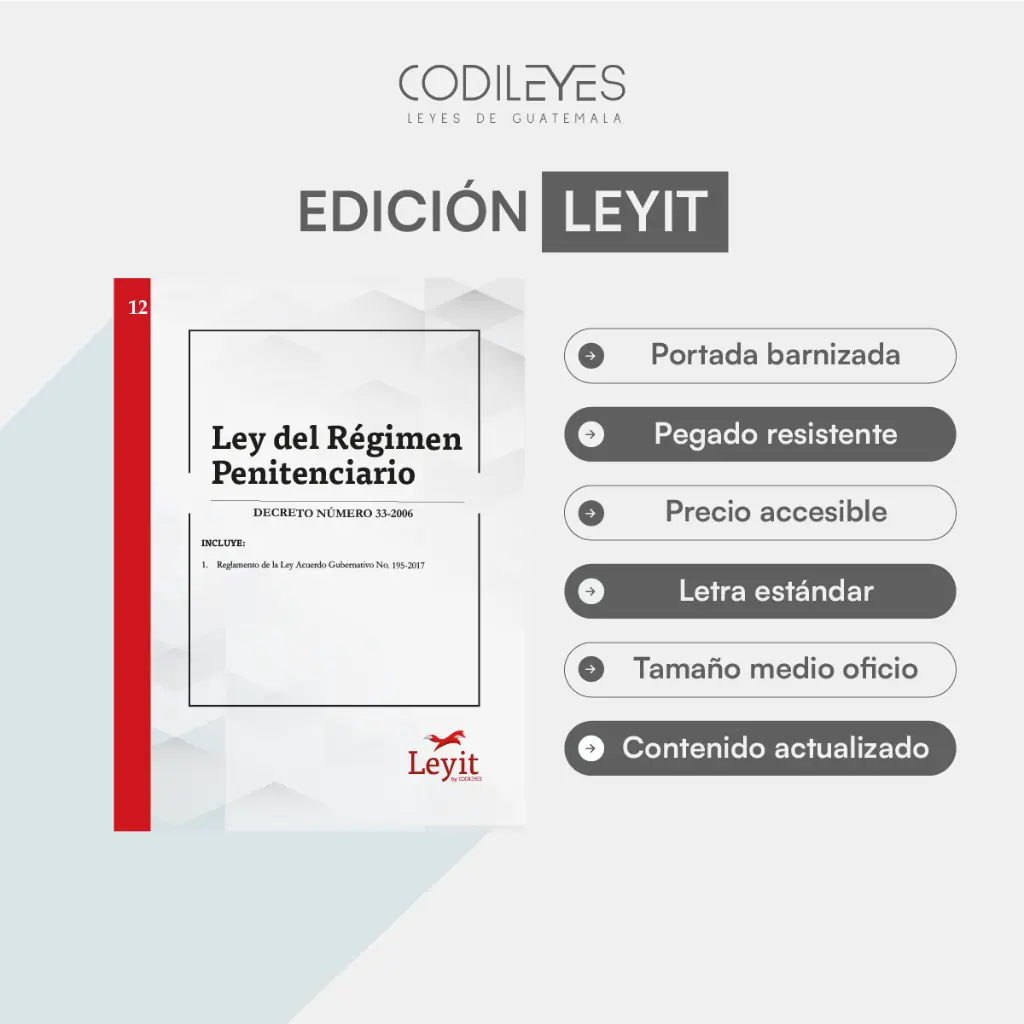 [LYI-PEN-12] Pen-12 Ley Del Régimen Penitenciario  (Pegada, Sin Personalizar, Sin Nombre, Sin Logo)