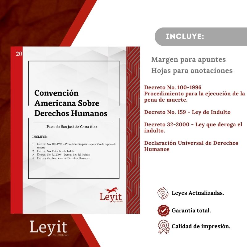 Pen-20 Pacto De San José De Costa Rica + Ley Para Ejecución De Pena De Muerte + Declaración Universal De Derechos Humanos