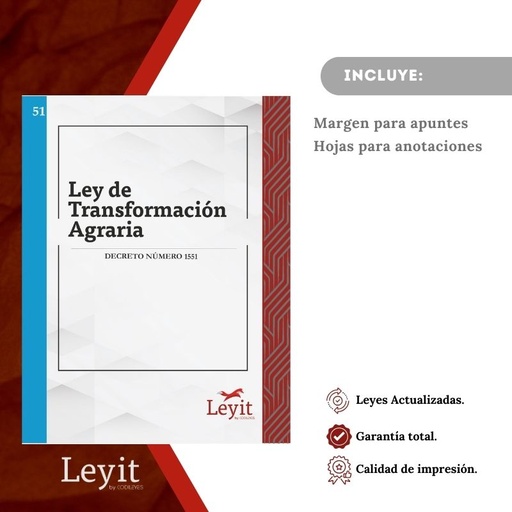 [LYI-ADMIN-51] Admin-51 Ley De Transformación Agraria  (Leyit (Pegada), Sin Personalizar, Sin Nombre, Sin Logo)