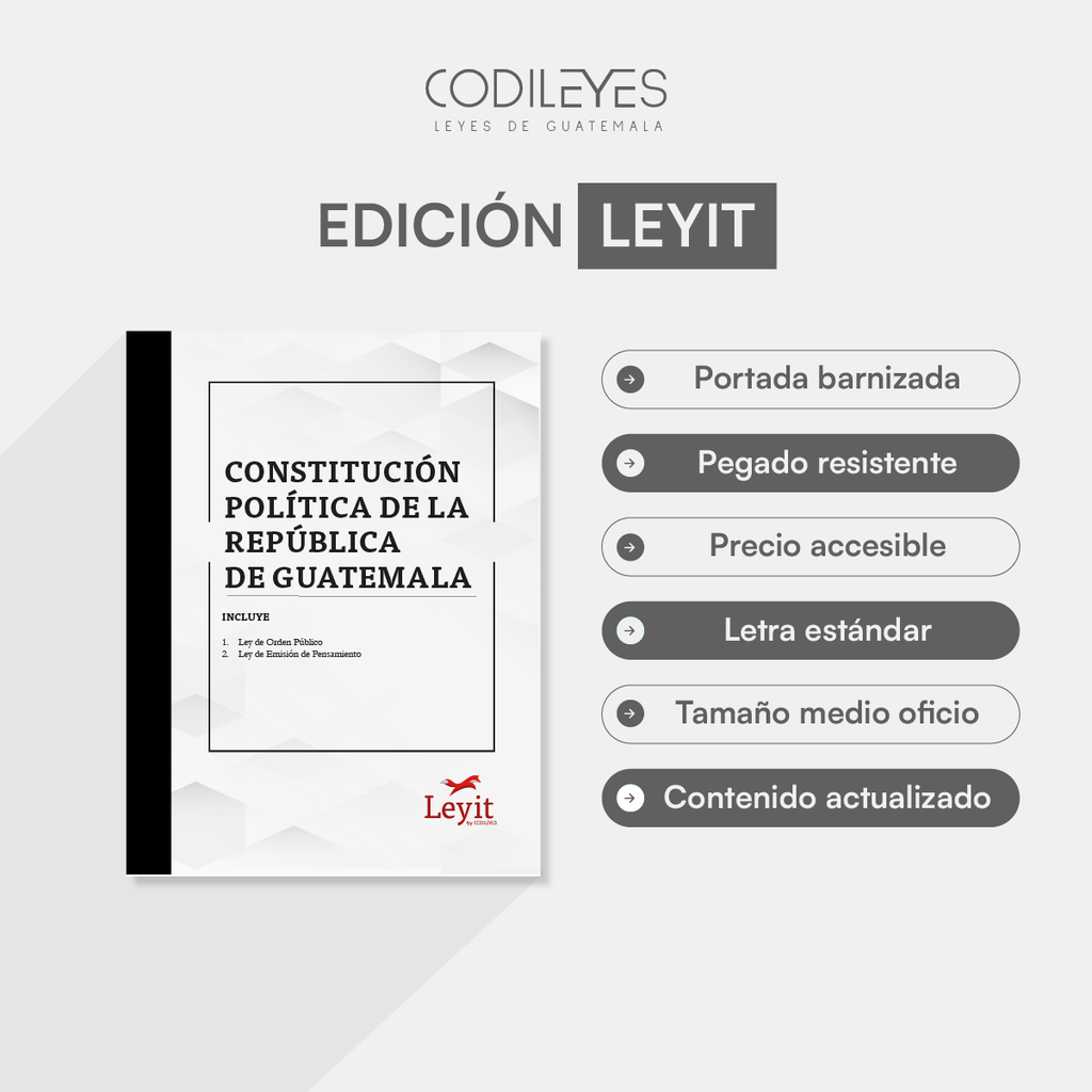[LYIP-CONST-01] Constitución Política De La República De Guatemala (Leyit, Sin Personalizar, Sin Nombre, Sin Logo)