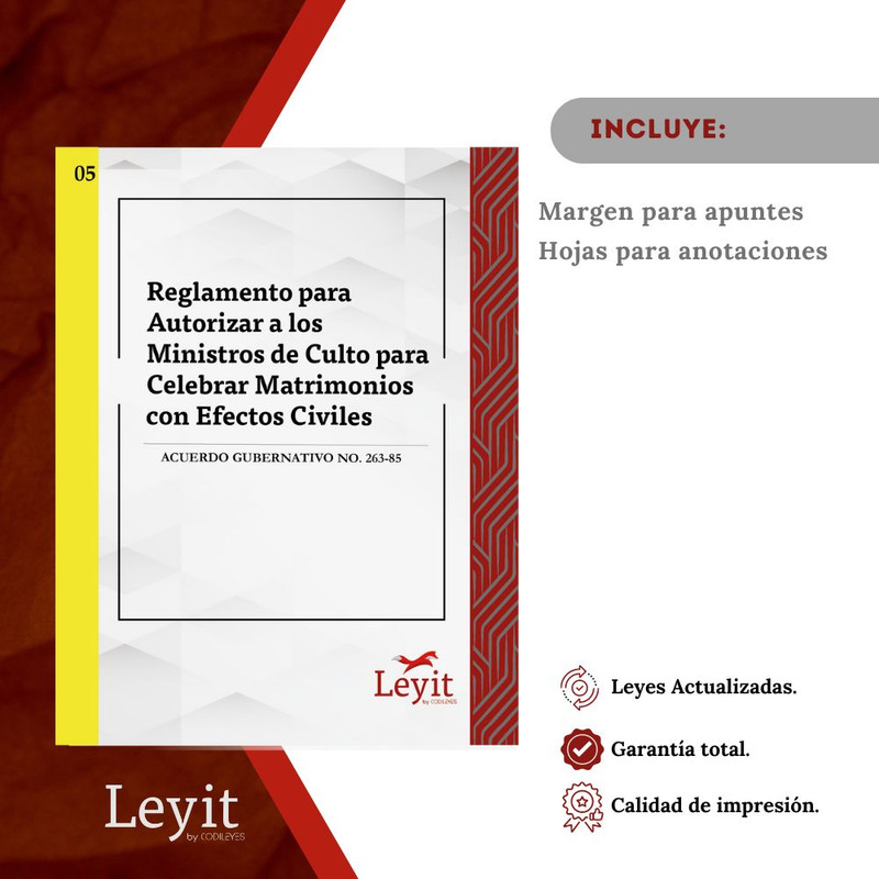 Civ-05 Reglamento Para Autorizar A Los Ministros De Los Cultos Debidamente Registrados Para Celebrar Matrimonio Con Efectos Civiles