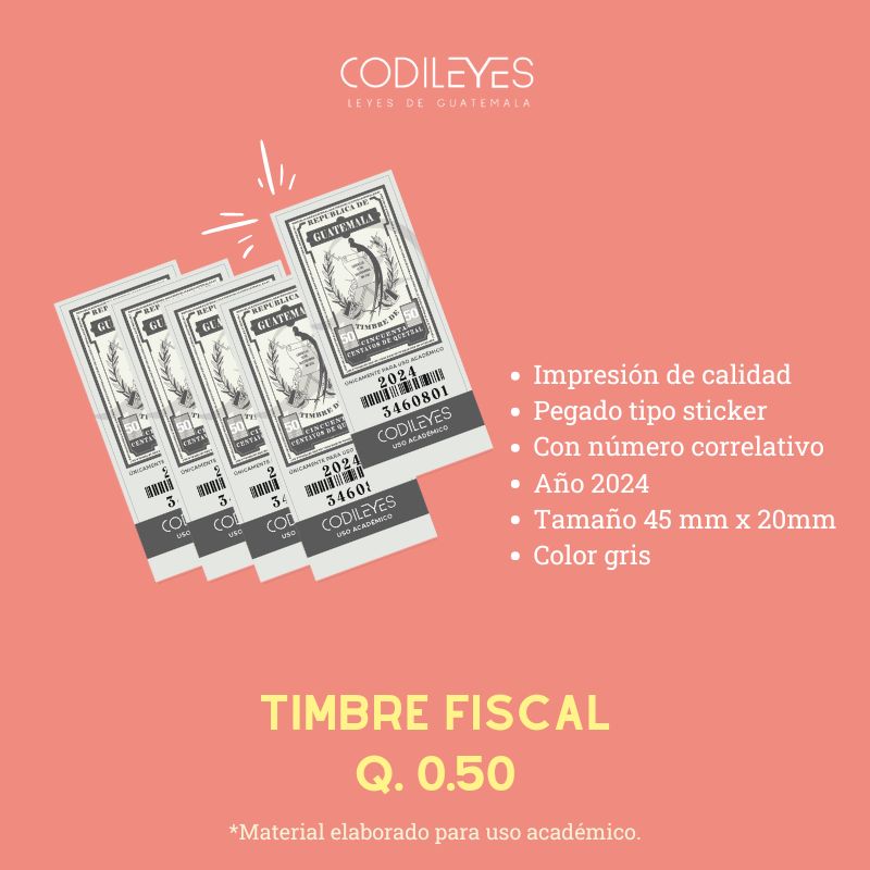 Paquete de 5 Timbres Fiscales (uso académico)