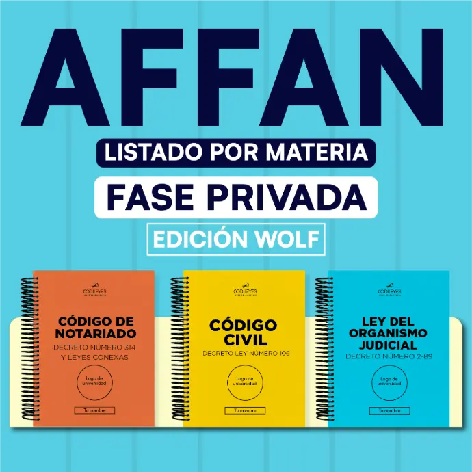 AFFAN Fase Privada - Listado por materia⭕️ - Edición Wolf🐺- 82 Leyes 