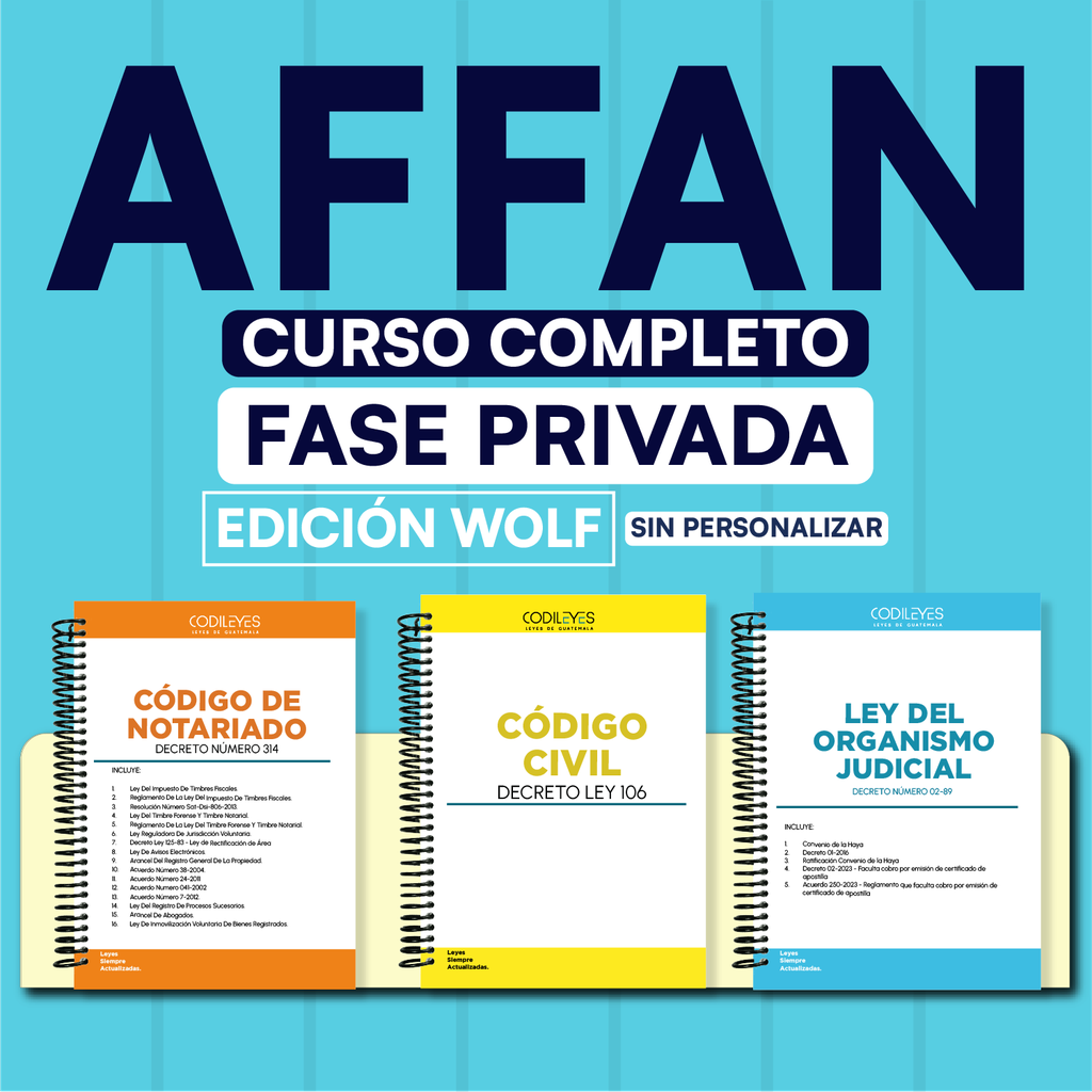 AFFAN - Paquete de 33 Leyes Fase Privada - Curso Completo (Wolf🐺❌ Sin Personalizar)