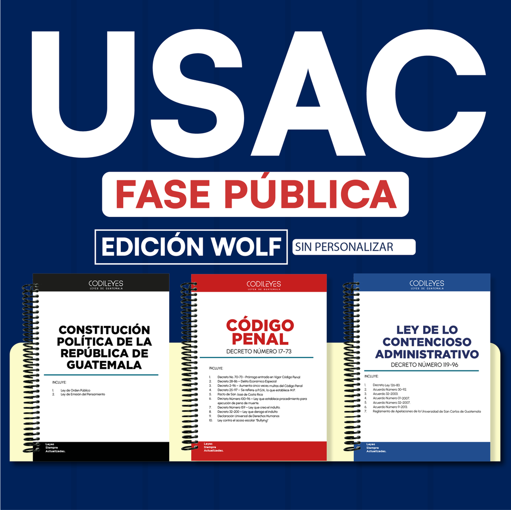 USAC - Paquete de 45 Leyes Fase Pública (Wolf🐺 Sin Personalizar❌)