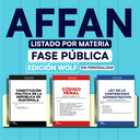 AFFAN - Paquete de 113 Leyes Fase Pública- Listado por materia⭕️ (Wolf🐺❌ Sin personalizar)