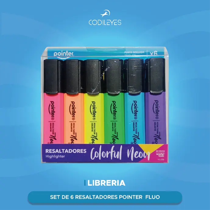 Set de 6 Resaltadores Pointer Fluo