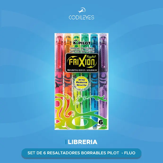 Set de 6 Resaltadores Borrables Pilot - Fluo