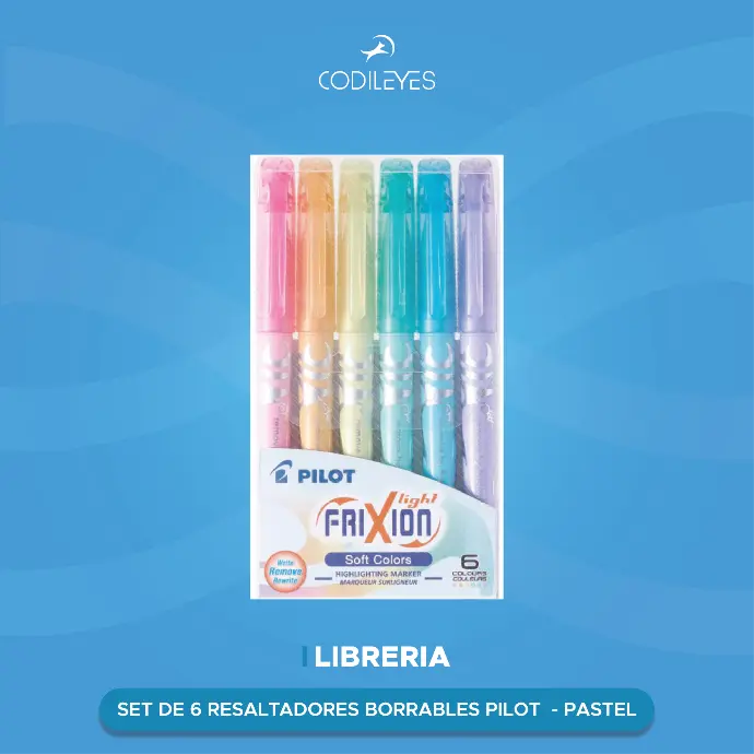 Set de 6 Resaltadores Borrables Pilot - Pastel