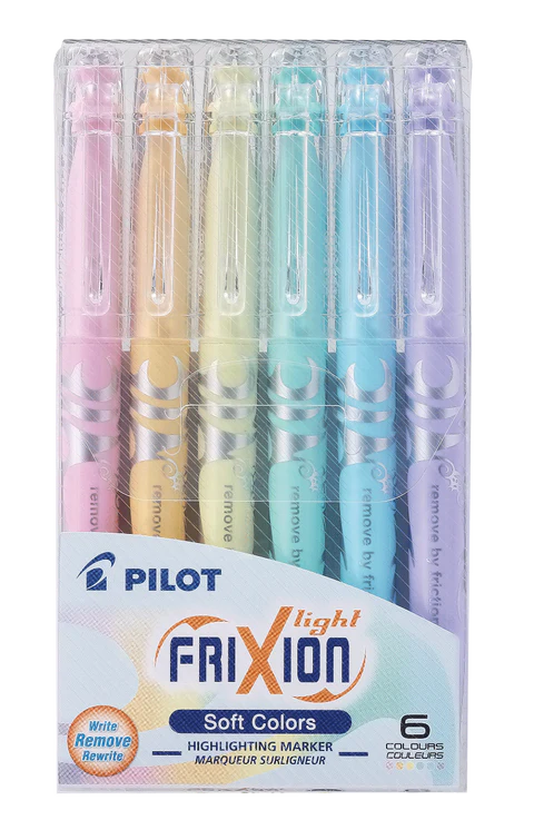 Pack de 6 Resaltadores Borrables Pilot - Pastel