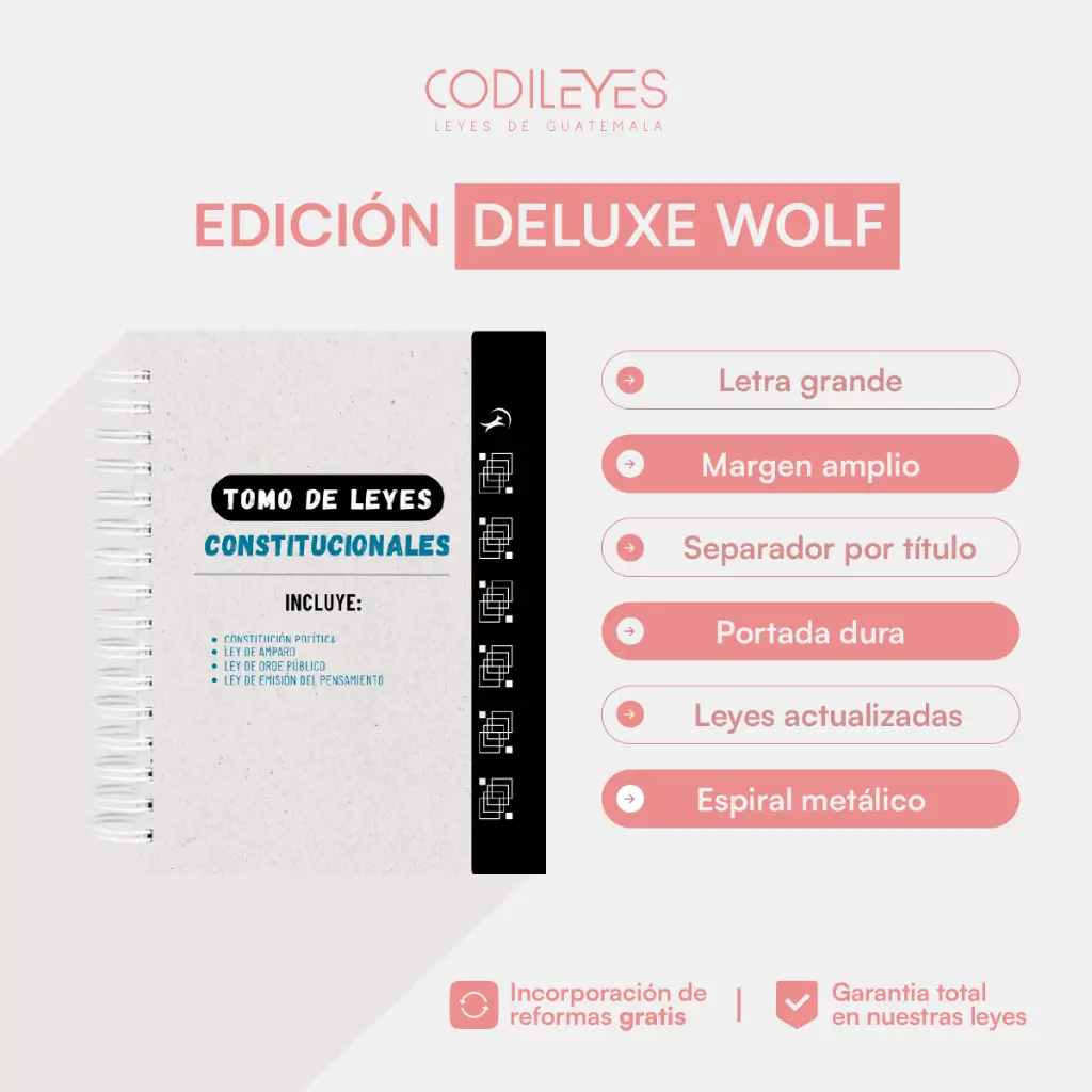 [DLXW-CONST-06] Tomo De 4 Leyes Constitucionales  (Deluxe WOLF, Sin Personalizar, Sin Nombre, Sin Logo)