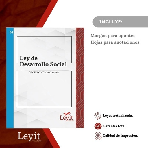 [LYI-ADMIN-34] Admin-34 Ley De Desarrollo Social (Leyit (Pegada), Sin Personalizar, Sin Nombre, Sin Logo)