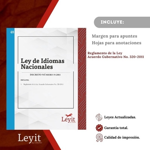 [LYI-ADMIN-48] Admin-48 Ley De Idiomas Nacionales  (Leyit (Pegada), Sin Personalizar, Sin Nombre, Sin Logo)