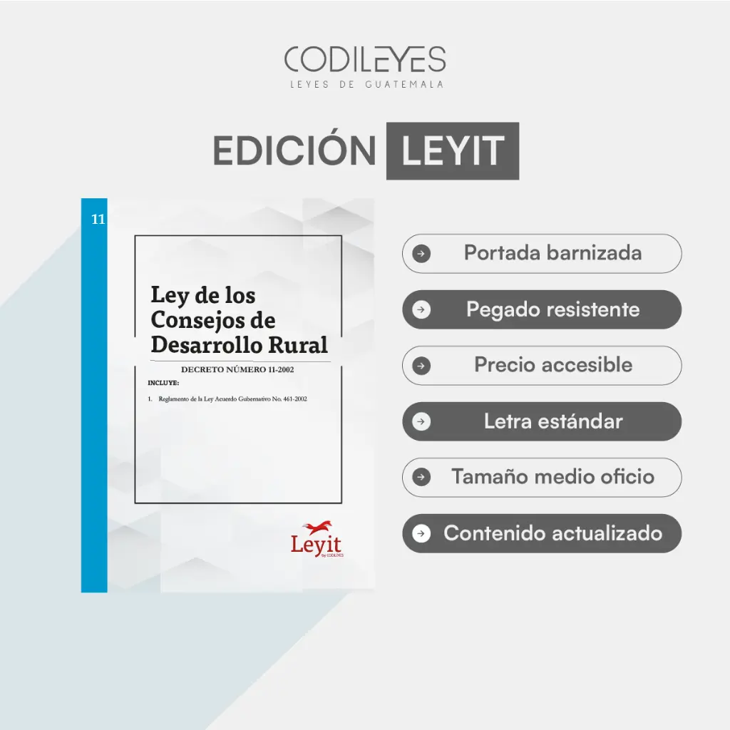 [LYI-ADMIN-11] Admin-11 Ley De Los Consejos De Desarrollo Urbano Y Rural  (Pegada, Sin Personalizar, Sin Nombre, Sin Logo)
