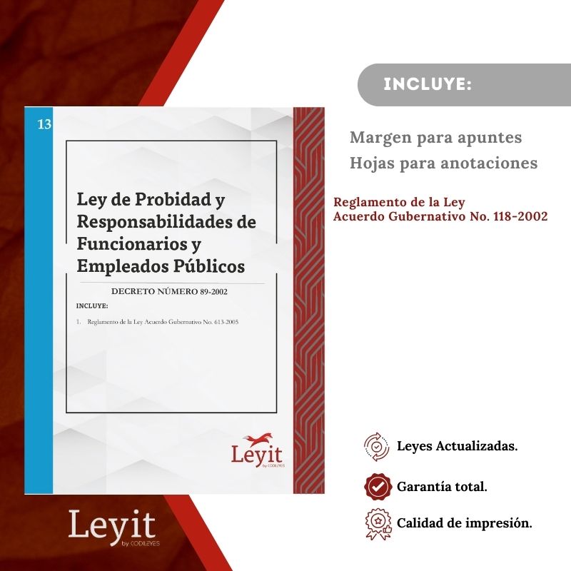 Admin-13 Ley De Probidad Y Responsabilidades De Funcionarios Y Empleados Públicos 