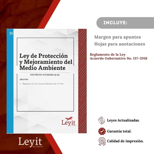 [LYI-ADMIN-35] Admin-35 Ley De Protección Y Mejoramiento Del Medio Ambiente + RECSA (Leyit (Pegada), Sin Personalizar, Sin Nombre, Sin Logo)