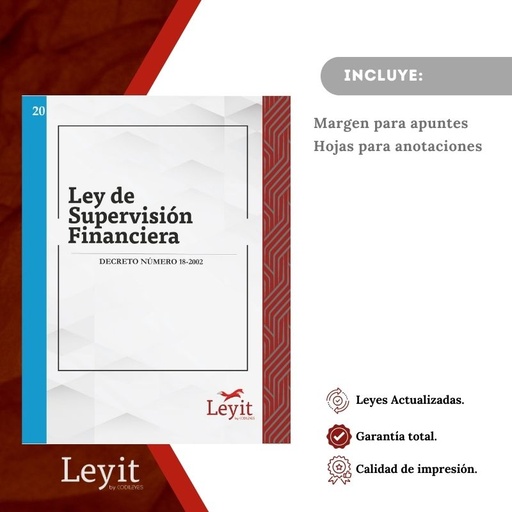 [LYI-ADMIN-20] Admin-20 Ley De Supervisión Financiera  (Leyit (Pegada), Sin Personalizar, Sin Nombre, Sin Logo)