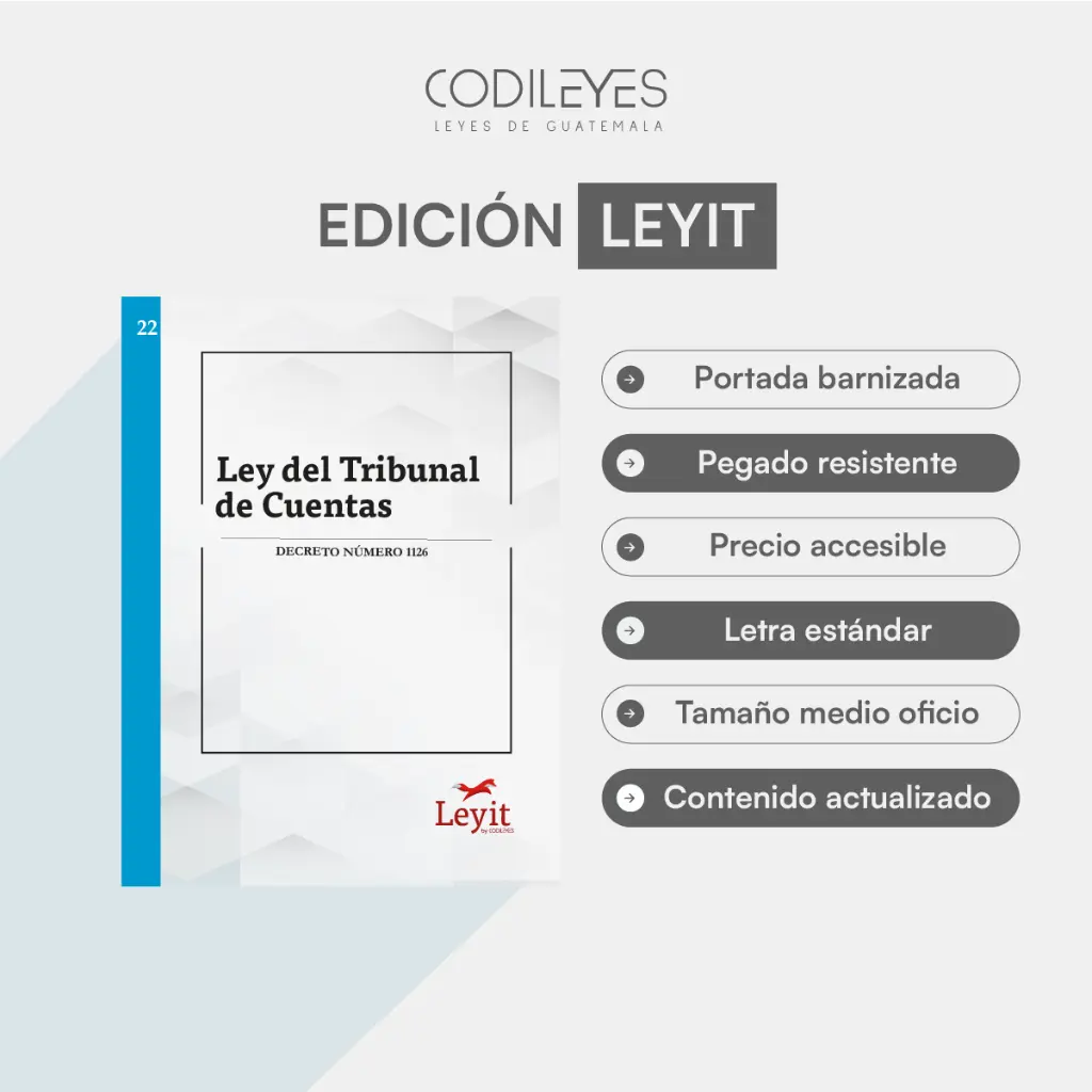 [LYI-ADMIN-22] Admin-22 Ley Del Tribunal De Cuentas (Pegada, Sin Personalizar, Sin Nombre, Sin Logo)