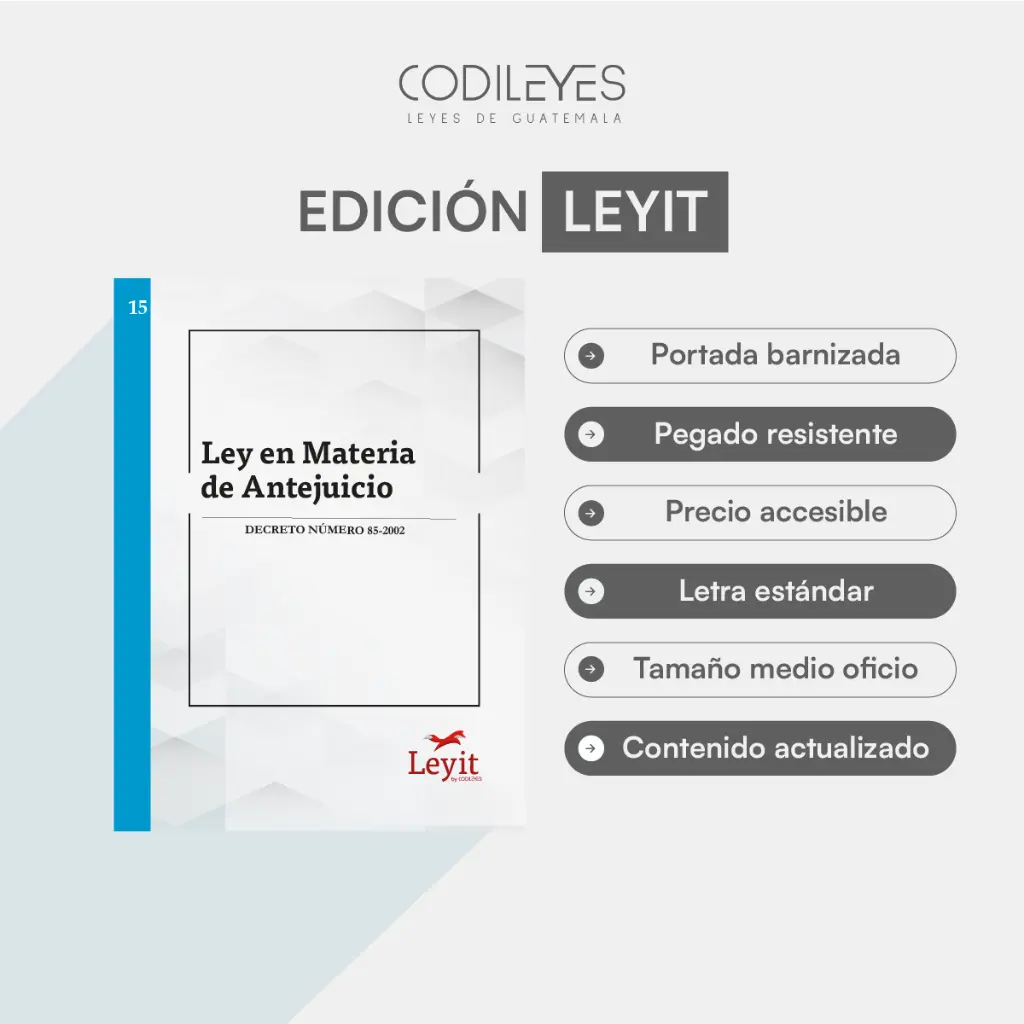 [LYI-ADMIN-15] Admin-15 Ley En Materia De Antejuicio  (Pegada, Sin Personalizar, Sin Nombre, Sin Logo)