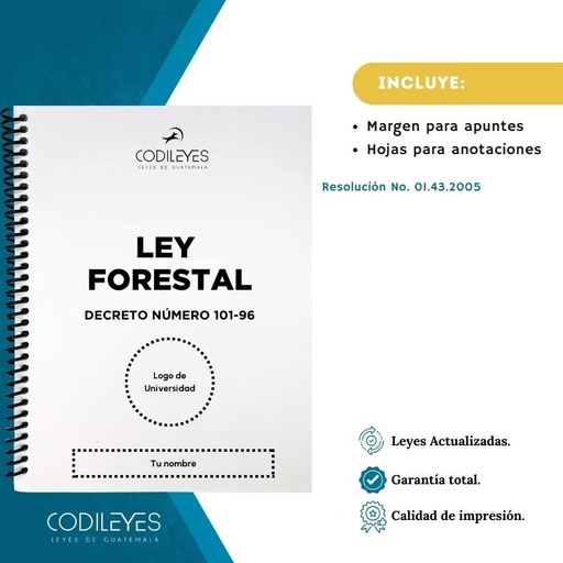 Admin-32 Ley Forestal  (Codi (Con espiral), Blanco, Con Nombre✅, Con Logo✅)