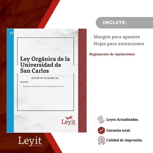[LYI-ADMIN-17] Admin-17 Ley Orgánica De La USAC  (Leyit (Pegada), Sin Personalizar, Sin Nombre, Sin Logo)