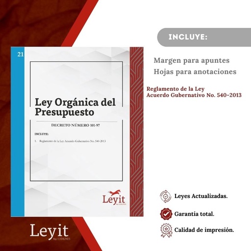 [LYI-ADMIN-21] Admin-21 Ley Orgánica Del Presupuesto  (Leyit (Pegada), Sin Personalizar, Sin Nombre, Sin Logo)