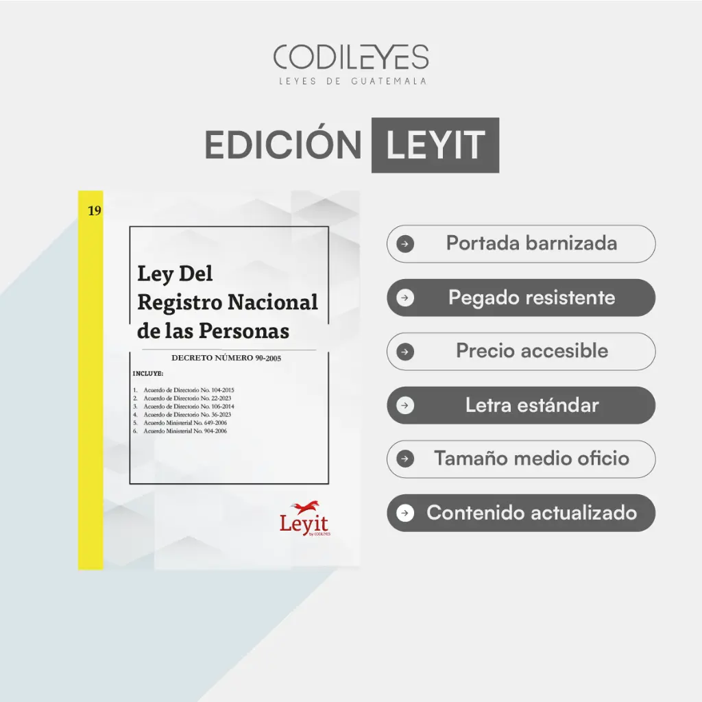 [LYI-CIV-19] Civ-19 Ley Del Registro Nacional De Las Personas -RENAP- (Pegada, Sin Personalizar, Sin Nombre, Sin Logo)