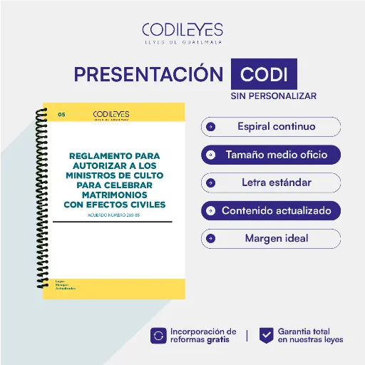 Civ-05 Reglamento Para Autorizar A Los Ministros De Los Cultos Debidamente Registrados Para Celebrar Matrimonio Con Efectos Civiles