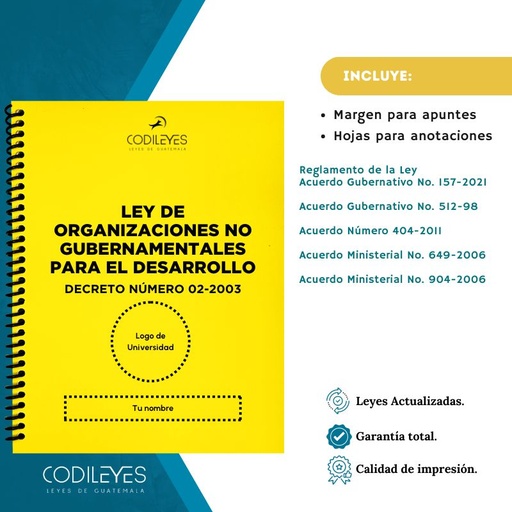 Civ-13 Ley De Organizaciones No Gubernamentales Para El Desarrollo - ONG´S-