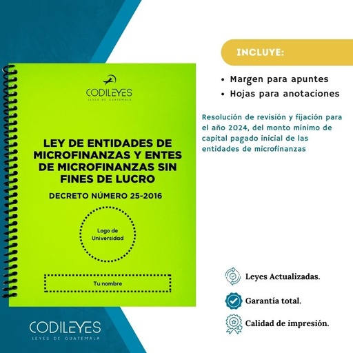 Merc-25 Ley De Entidades De Microfinanzas Y De Entes De Microfinanzas Sin Fines De Lucro