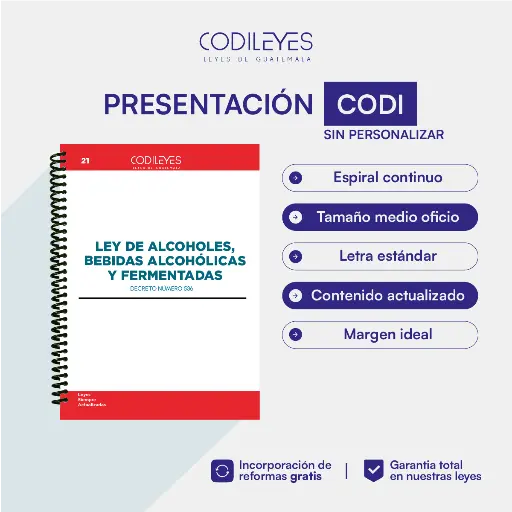 Pen-21 Ley de Alcoholes, Bebidas Alcohólicas y Fermentadas