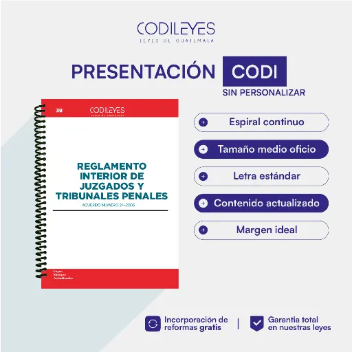 Pen-39 Reglamento Interior De Juzgados Y Tribunales Penales