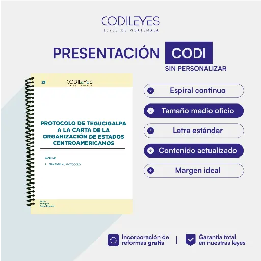 Conv-21 Protocolo De Tegucigalpa A La Carta De La Organización De Estados Centroamericanos + Enmienda Al Protocolo