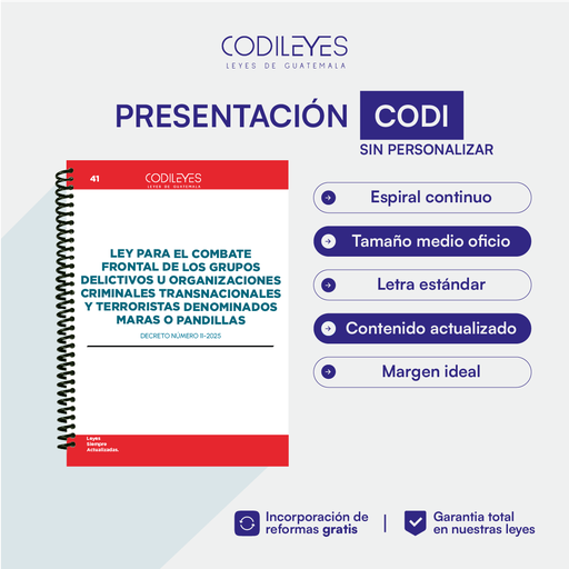 Pen-41 Ley Para El Combate Frontal De Los Grupos Delictivos U Organizaciones Criminales Transnacionales Y Terroristas Denominados Maras O Pandillas