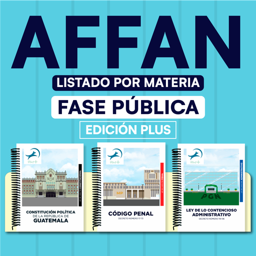 AFFAN - Paquete de 113Leyes Fase Pública- Listado por materia⭕️ (Plus ➕) 