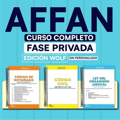AFFAN - Paquete de 33 Leyes Fase Privada - Curso Completo (Wolf🐺❌ Sin Personalizar)