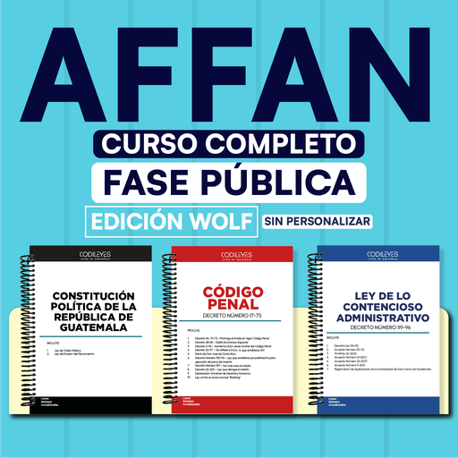 AFFAN - Paquete de 38 Leyes Fase Pública - Curso Completo (Wolf🐺❌ Sin personalizar)