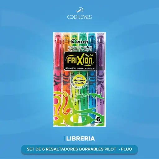 [SET-PILOT-FLUO] Set de 6 Resaltadores Borrables Pilot - Fluo
